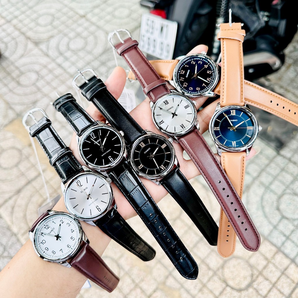Đồng hồ nam dây da Casio MTP V005L nhiều mẫu