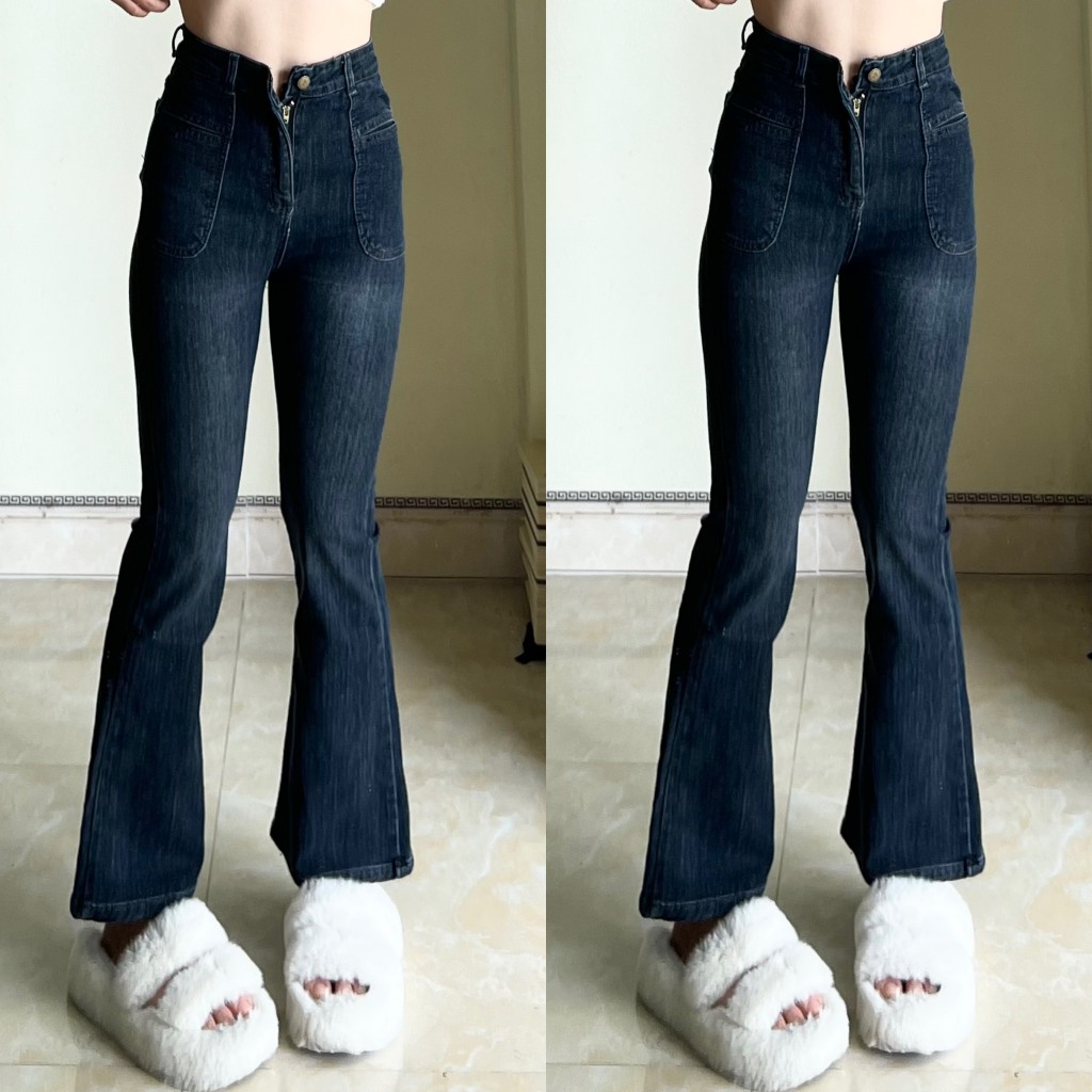 Quần jeans ống loe nữ 2 túi Yến Tee,Màu quần lạ xu hướng 2024,Quần jeans nữ,Quần đi học
