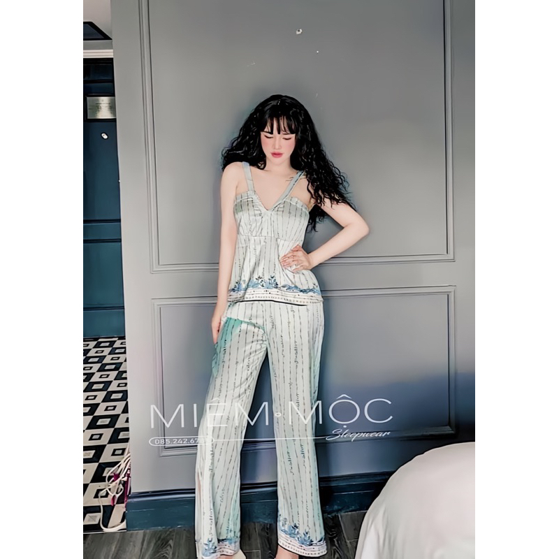 Bộ ngủ áo 2 dây quần dài