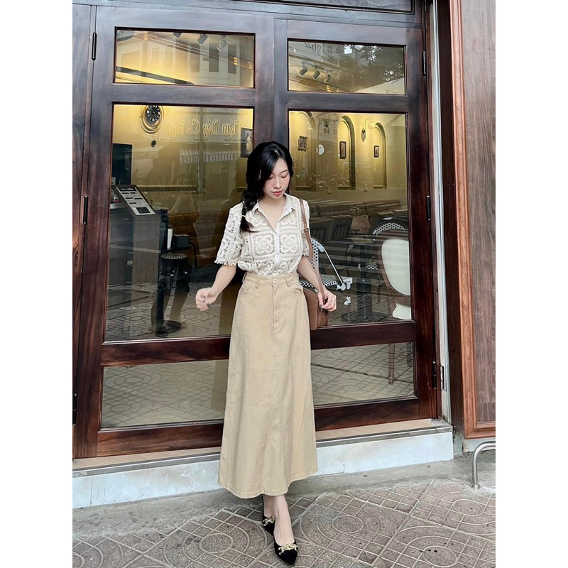 Chân váy jeans basic 3 màu chất đẹp