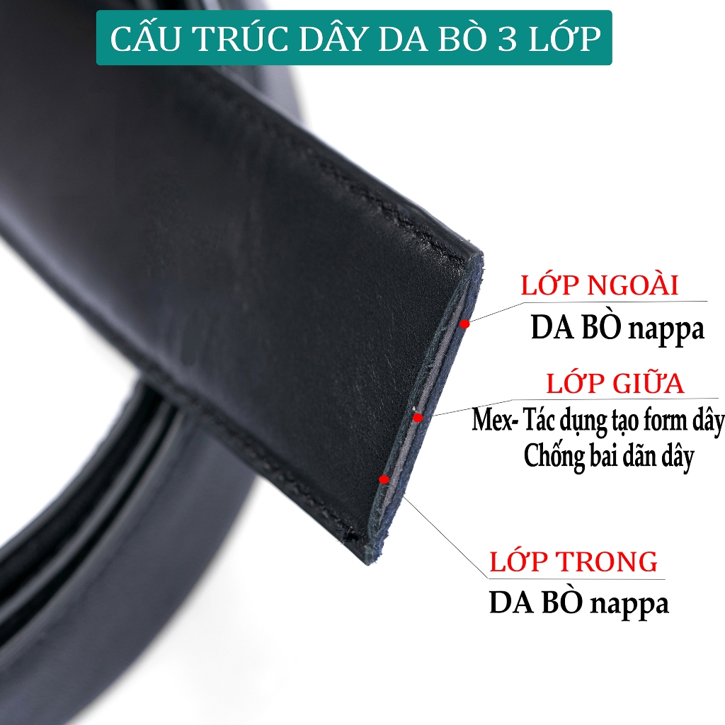 Combo ví thắt lưng nam CB102 Bụi Leather – da bò thật 100%, bảo hành 12 tháng