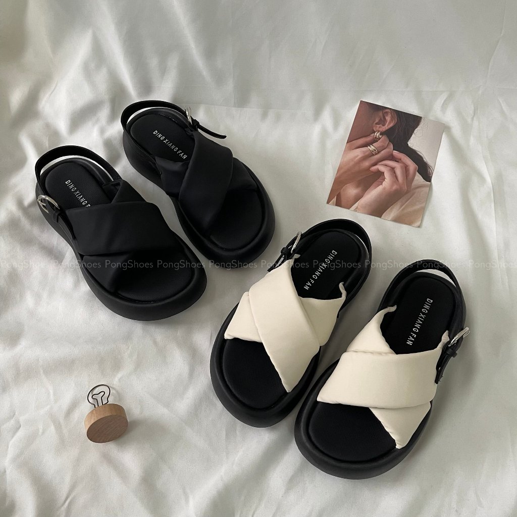 Giày Sandal Pong Shoes quai chéo lót bông- Full Box- Mã 1635