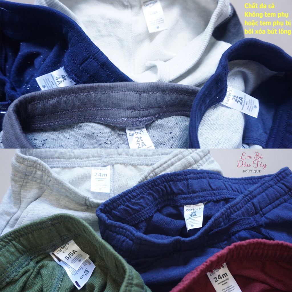 Quần jogger túi hộp bé trai 5-50kg thun da cá VNXK CA OSH. Quần dài túi hộp bé trai mẫu giáo, cấp 1, 2, 3, teen size nhí