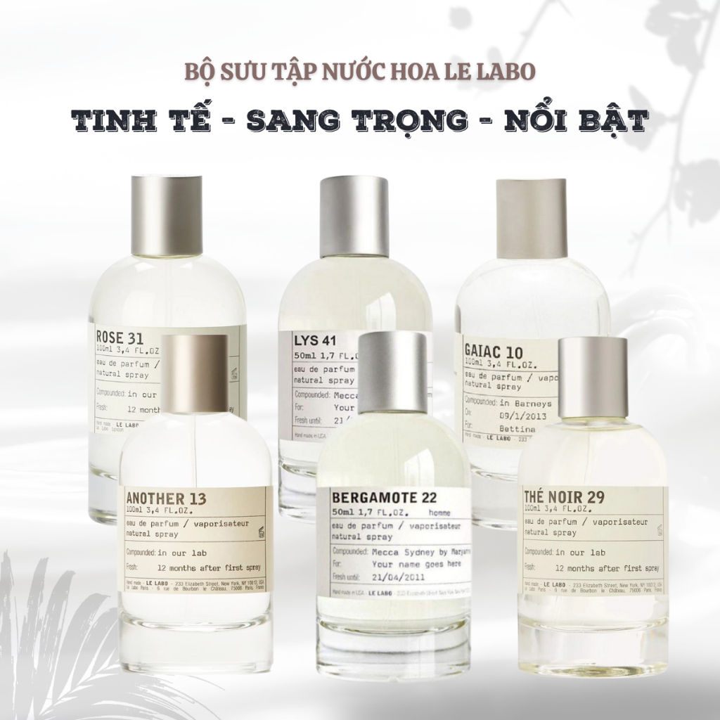 Nước Hoa Nam Nữ Another 13 Gaiac 10 Bergamote 22 The Noir 29 Rose31 Santal 33 Lys 41 - Hương Thơm Tinh Tế, Sang Trọng