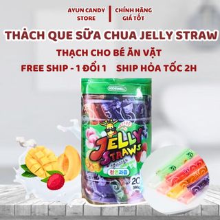 THẠCH QUE JELLY STRAWS VỊ TRÁI CÂY HÀN QUỐC 380G  - THẠCH TRÁI CÂY - THẠCH SỮA CHUA