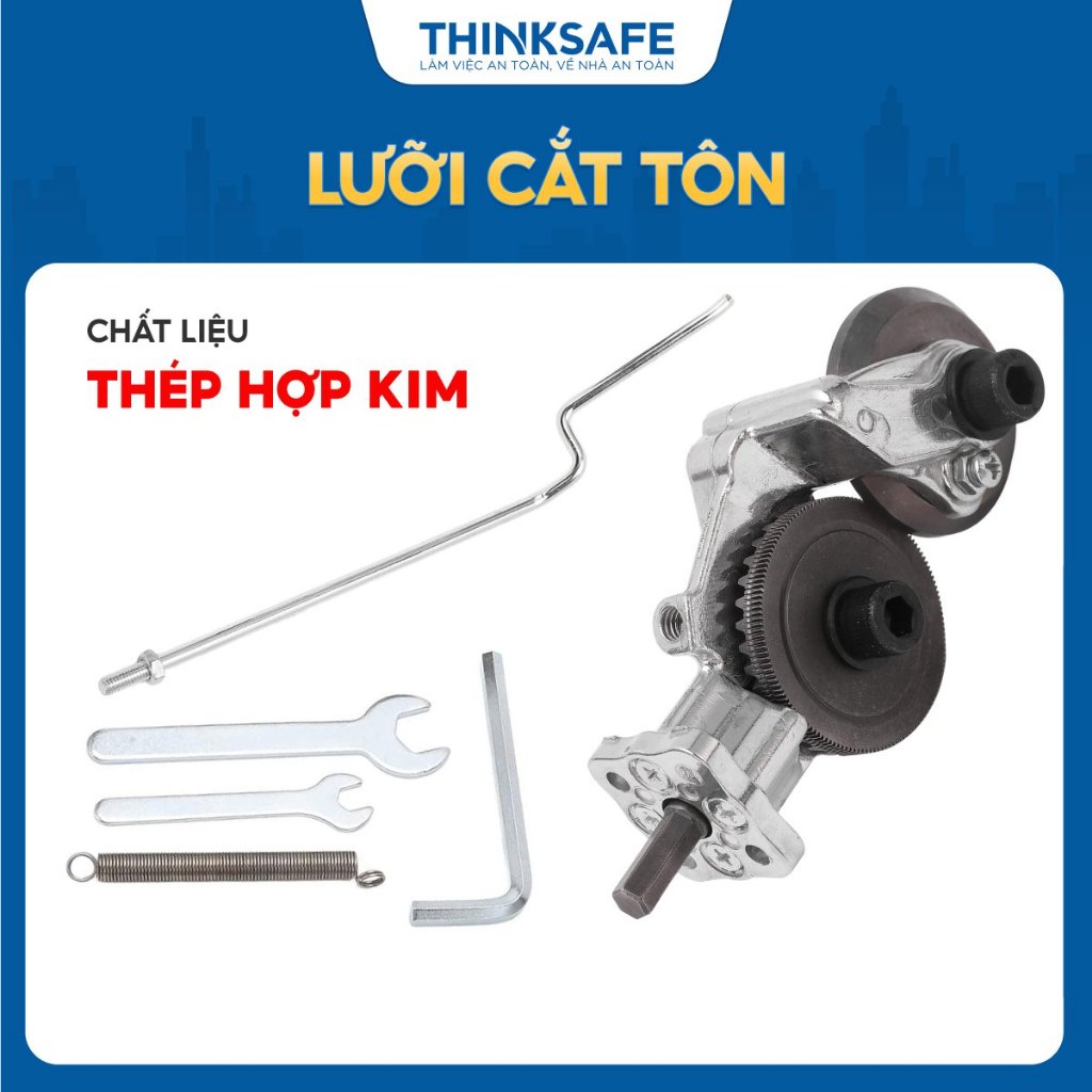 Đầu cắt tôn gắn máy khoan cắt tôn sóng, tôn phẳng 1.5mm, cắt inox, bằng thép hợp kim, cứng cáp Lưỡi cắt tôn - Thinksafe