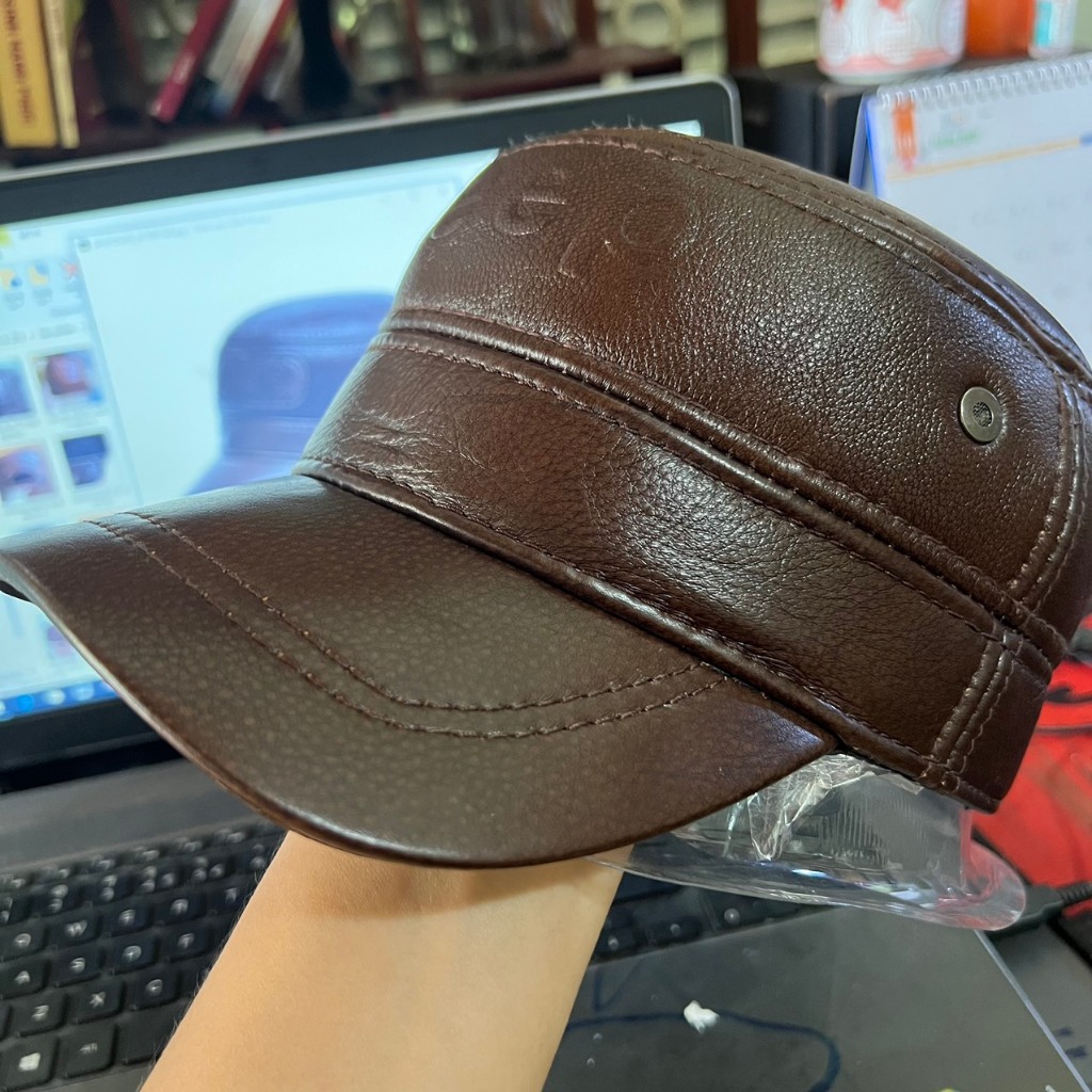 Mũ lưỡi trai nam da bò