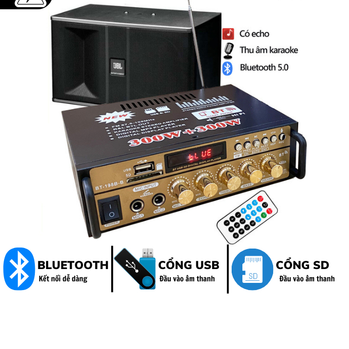 Ampli Mini Loa Amly Bluetooth 600W Hát Karaoke Gia Đình Xe Ô Tô