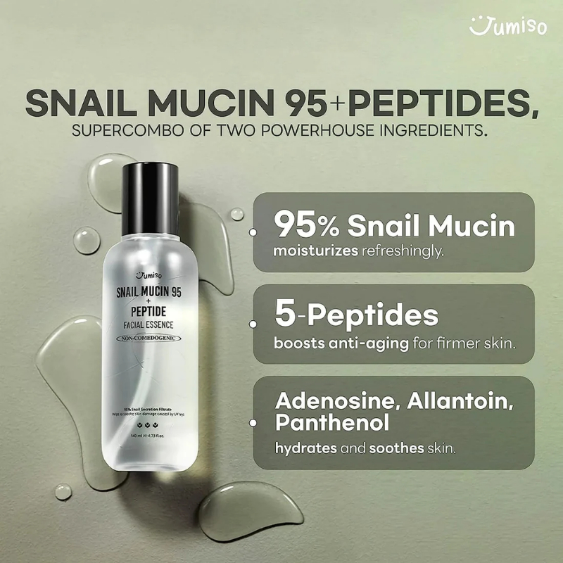 Tinh chất phục hồi Ốc sên JUMISO Snail Mucin 95 + Peptide Facical Essence cấp ẩm và dưỡng da bóng khỏe