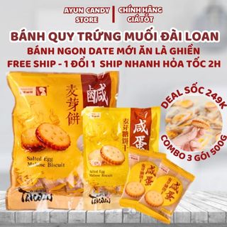  Bánh Quy Trứng Muối Đài Loan Pamiriter Gói 500g, món ăn vặt yêu thích