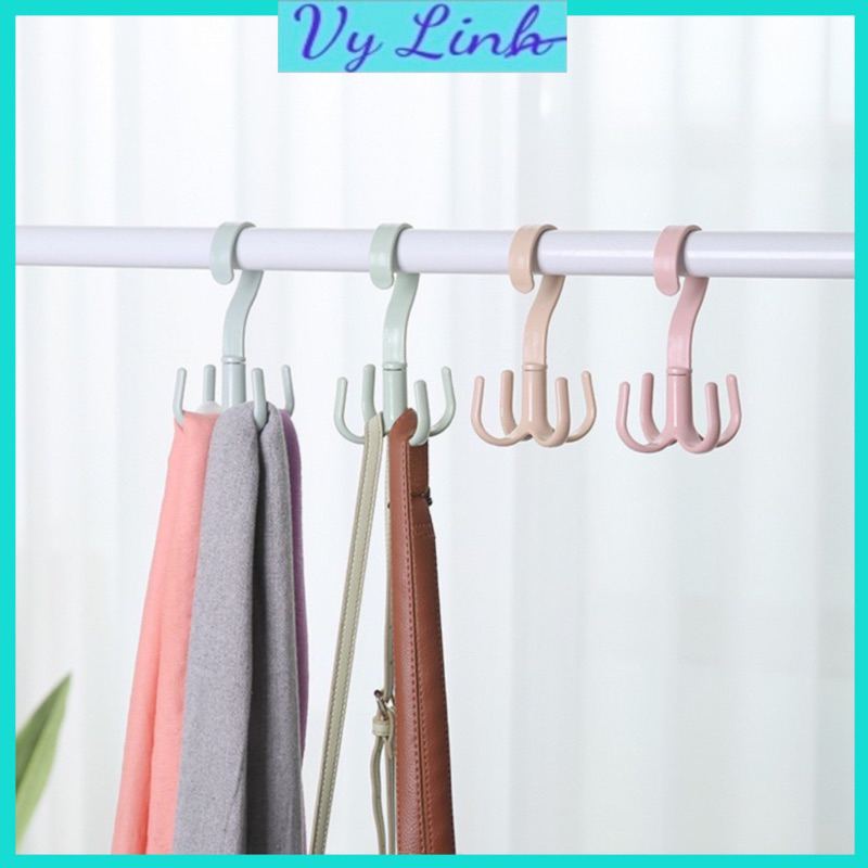 Móc Nhựa 4 Chấu Xoay 360 Độ Treo Đồ, Giày Dép, Quần Áo, Túi Xách... Đa năng tiện lợi J015