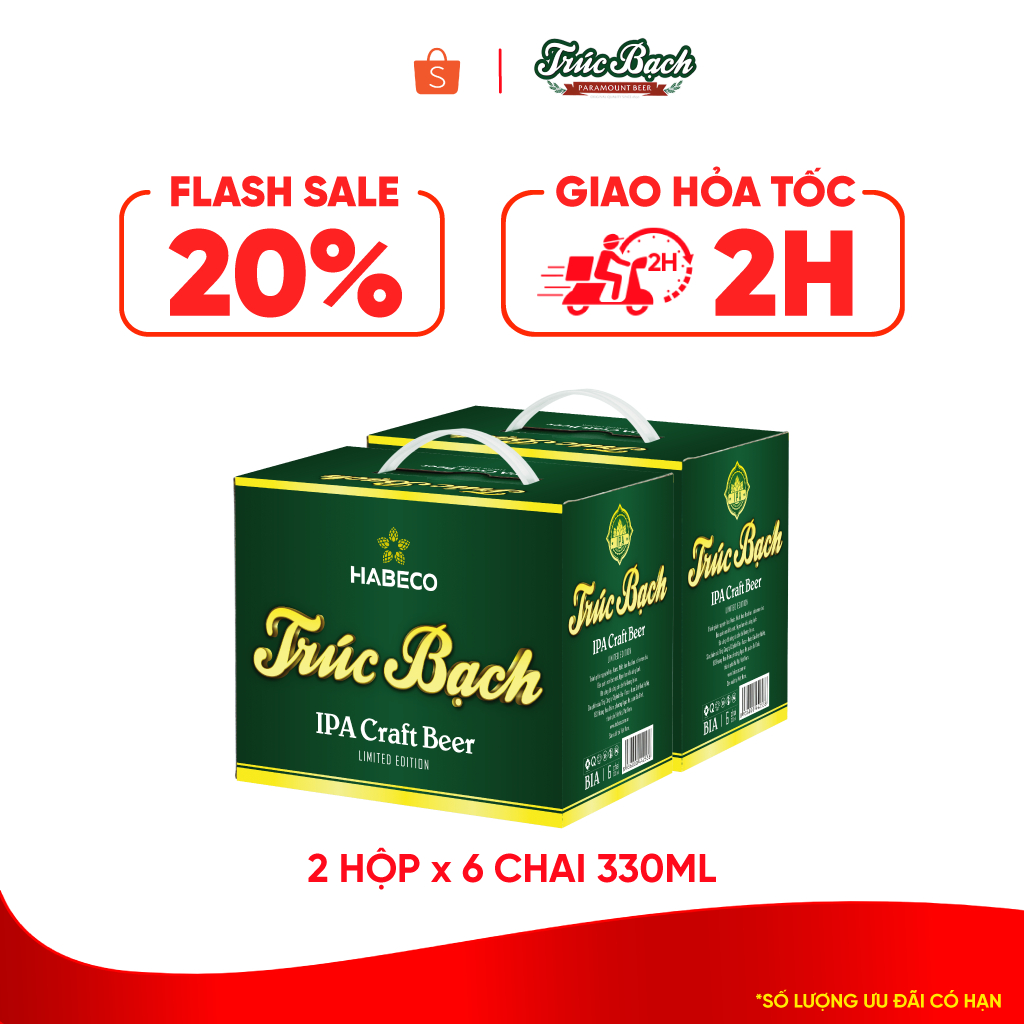 Combo 2 Hộp Bia Trúc Bạch IPA Craft - Hộp 6 chai 330ml