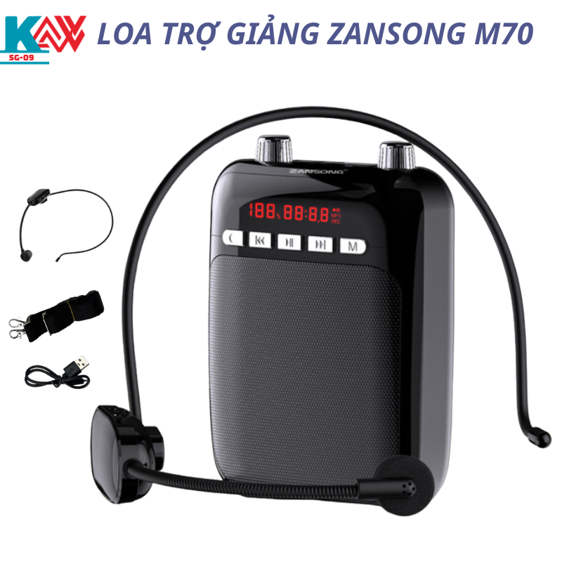 Máy trợ giảng cho giáo viên Zansong M70, Tiện lợi nhỏ gọn pin bền, công suất lớn 15W, Hàng chính hãng