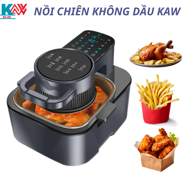 Nồi chiên không dầu chính hãng Kaw 12 Lít Đa năng, Công suất 1500W chống dính, hàng chính hãng, mẫu mới nhất 2023