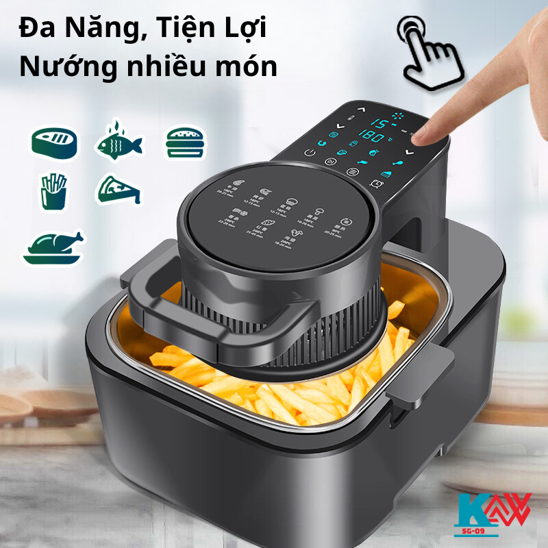 Nồi chiên không dầu chính hãng Kaw 12 Lít Đa năng, Công suất 1500W chống dính, hàng chính hãng, mẫu mới nhất 2023