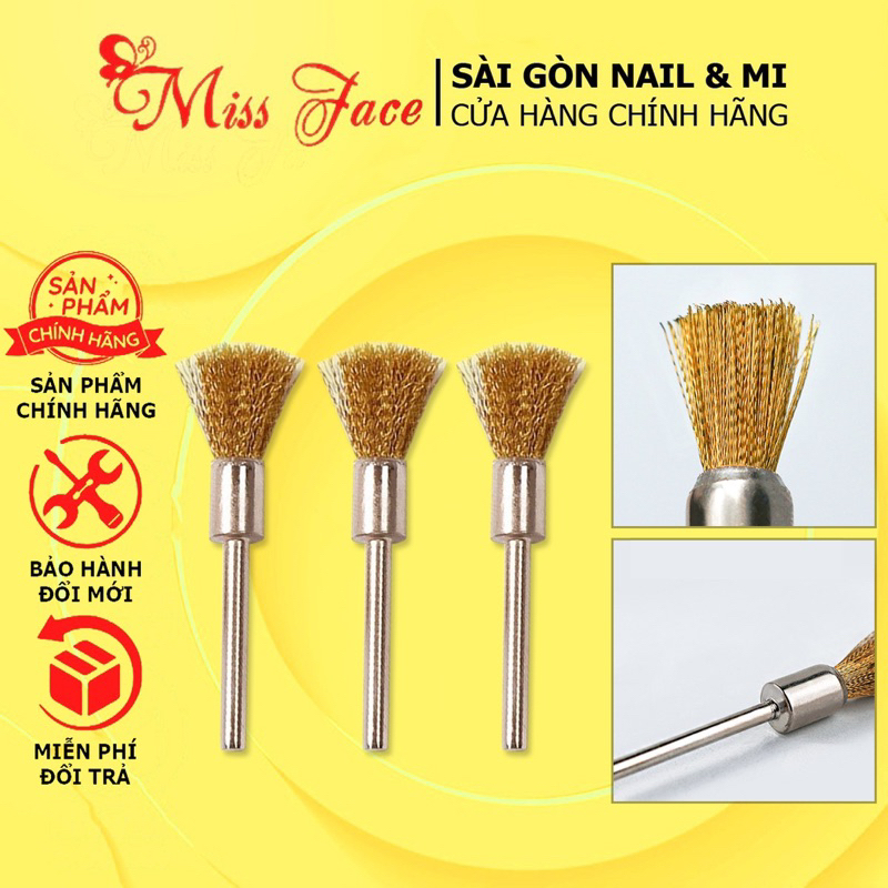 Chổi kim loại phủi bụi đầu mài - Chổi sợi đồng chà đầu mài nail chuyên dụng - Đầu mài giá thành siêu rẻ