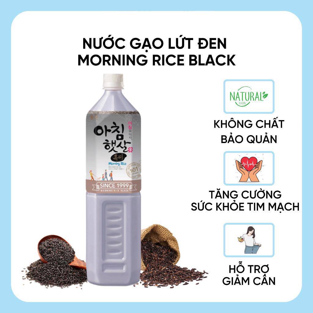 Nước gạo lứt đen Morning Rice Black - Woongjin chai 1,5L  - Vị Ngọt Tự Nhiên, Không Thêm Đường
