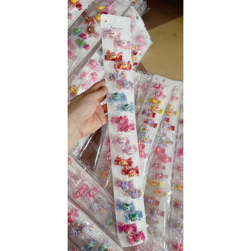 Sỉ 1 dây kẹp nhũ họa tiết thú cho trẻ em