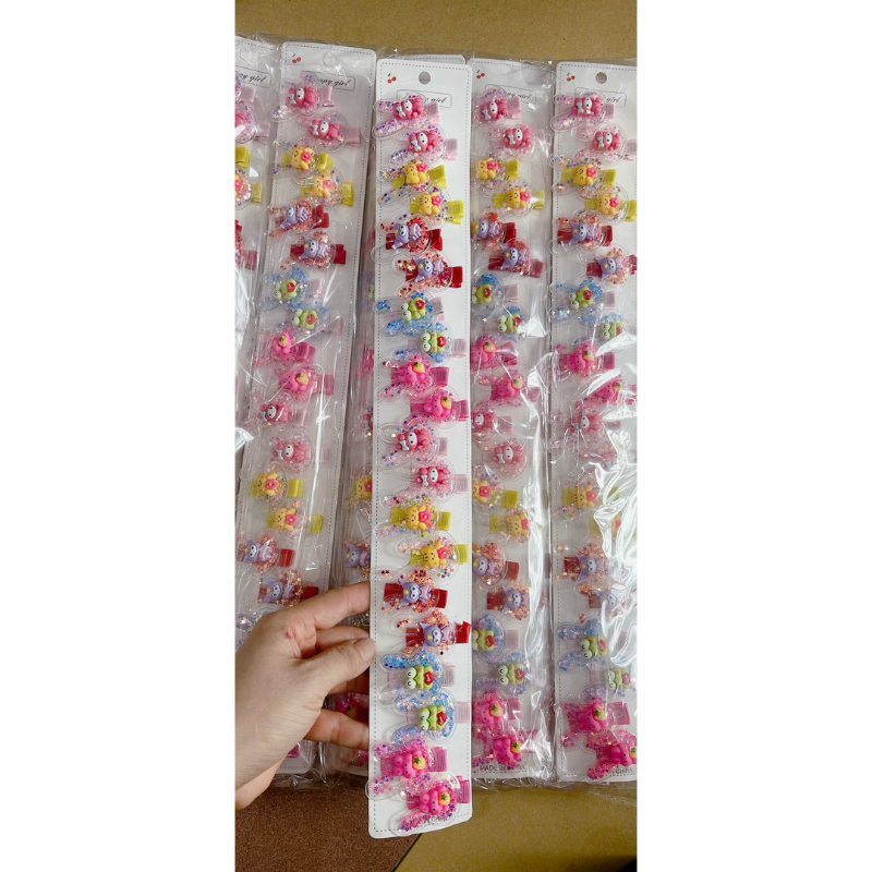 Sỉ 1 dây kẹp nhũ họa tiết thú cho trẻ em
