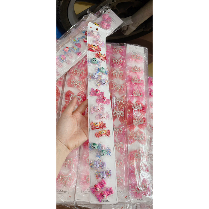 Sỉ 1 dây kẹp nhũ họa tiết thú cho trẻ em