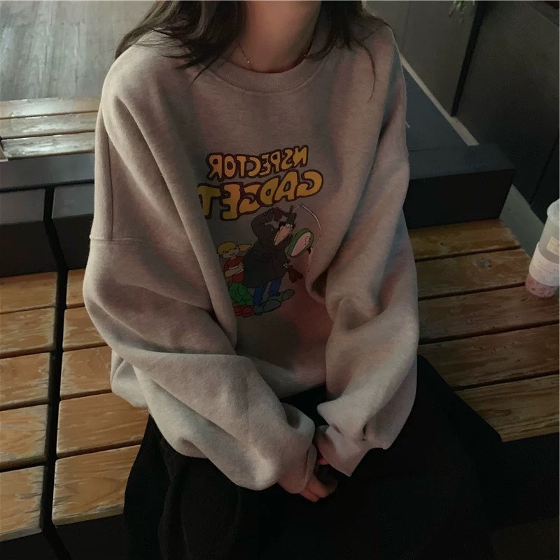 Áo nỉ nam nữ ,ảo Sweater Unisex hình thám tử màu xám ghi chất nỉ dày dặn trẻ trng cá tính oversize thời trang hottrend