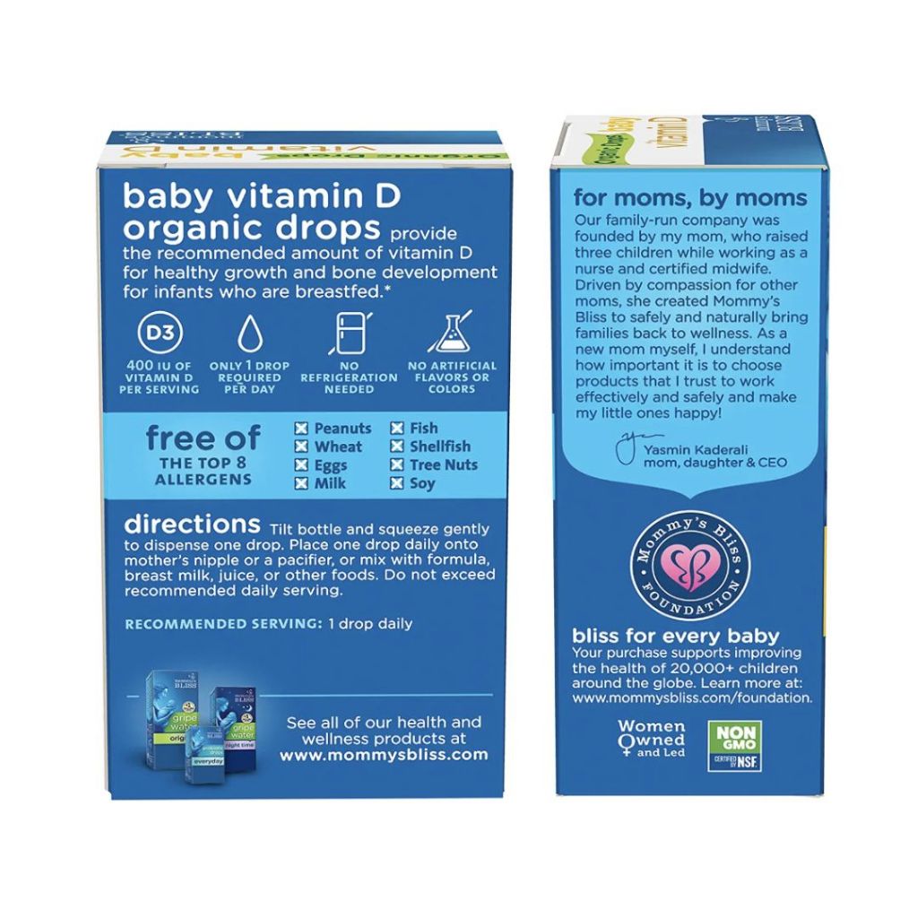 Vitamin D3 hữu cơ Mommy Bliss 3.24ml bổ sung vitamin