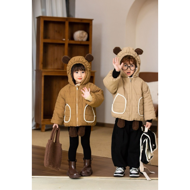 Áo khoác phao lông cho bé trai bé gái hàng quảng châu cao cấp