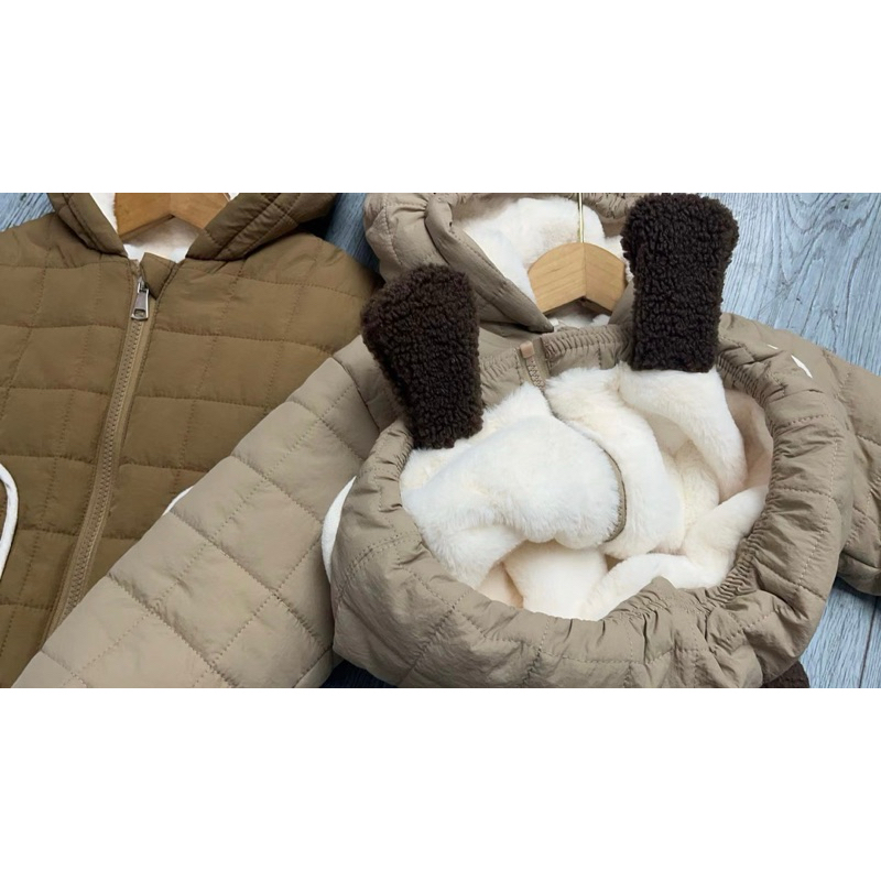 Áo khoác phao lông cho bé trai bé gái hàng quảng châu cao cấp