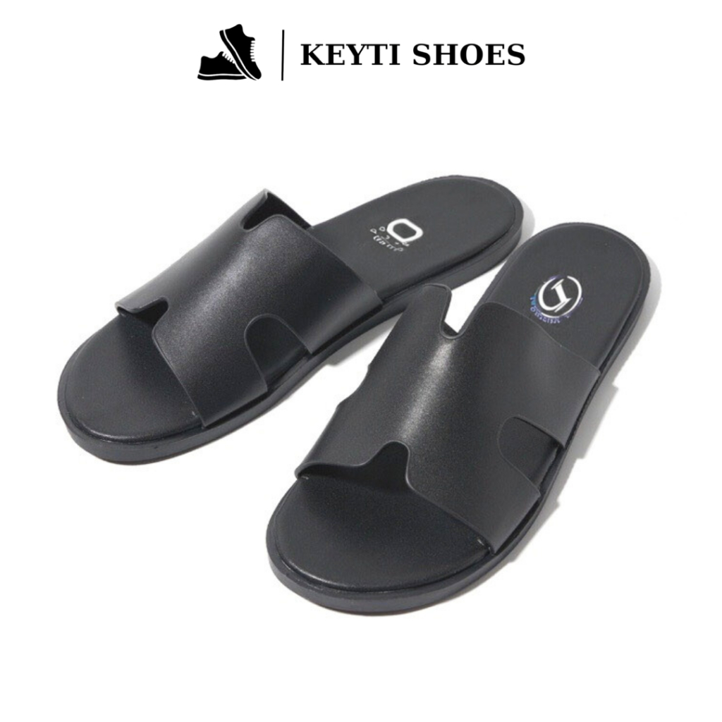 Dép chữ H quai ngang da cao cấp, Dép hermes nam thời trang công sở đi làm