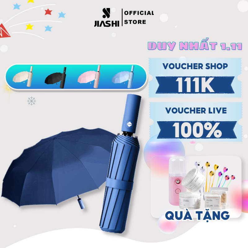 Ô dù che mưa JIASHI Gấp Gọn Tự động Bật mở Phủ lớp Chống Tia UV Che mưa Che Nắng Ngoài Trời Cầm Tay Tự Động - OCM01