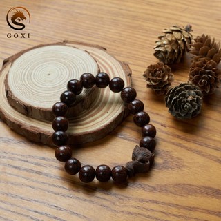 Vòng tay gỗ mun cao cấp loại 1 mix hồ ly chính hãng GOXI, vòng phong thủy mang may mắn, tài lộc