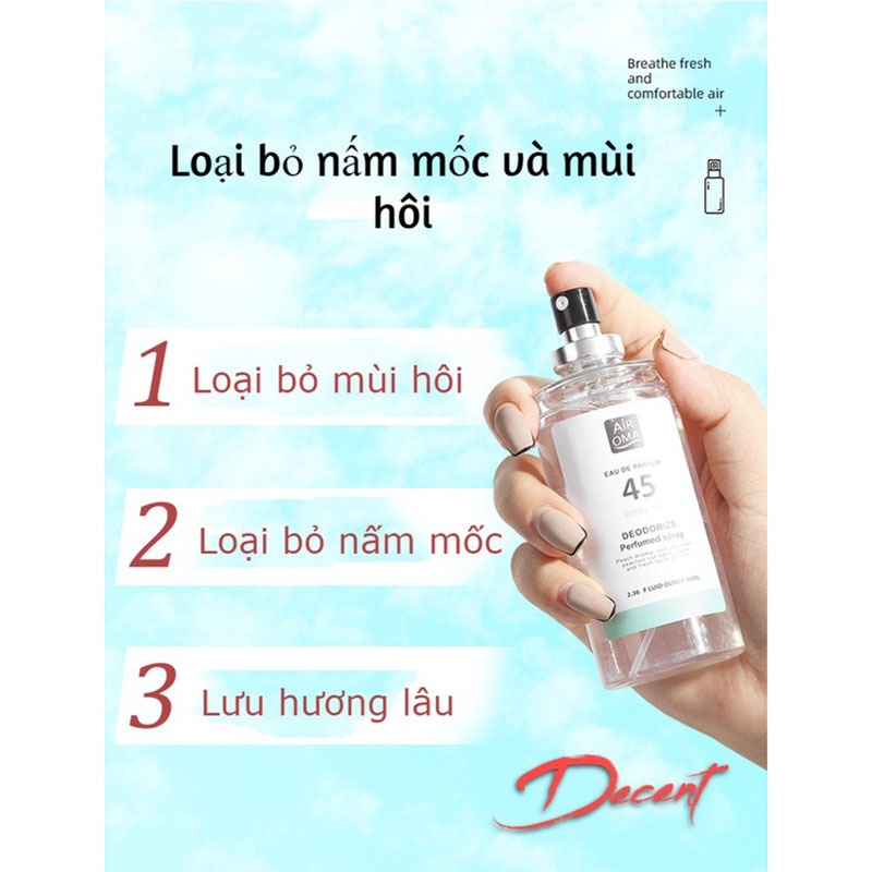 Xịt Thơm Quần Áo Air Oma Nước Hoa Dung Tích 80ml Nhẹ Nhàng Thanh Lịch, Nước Hoa Xịt Quần Áo Thơm Lâu Tươi Mát Cả Ngày.