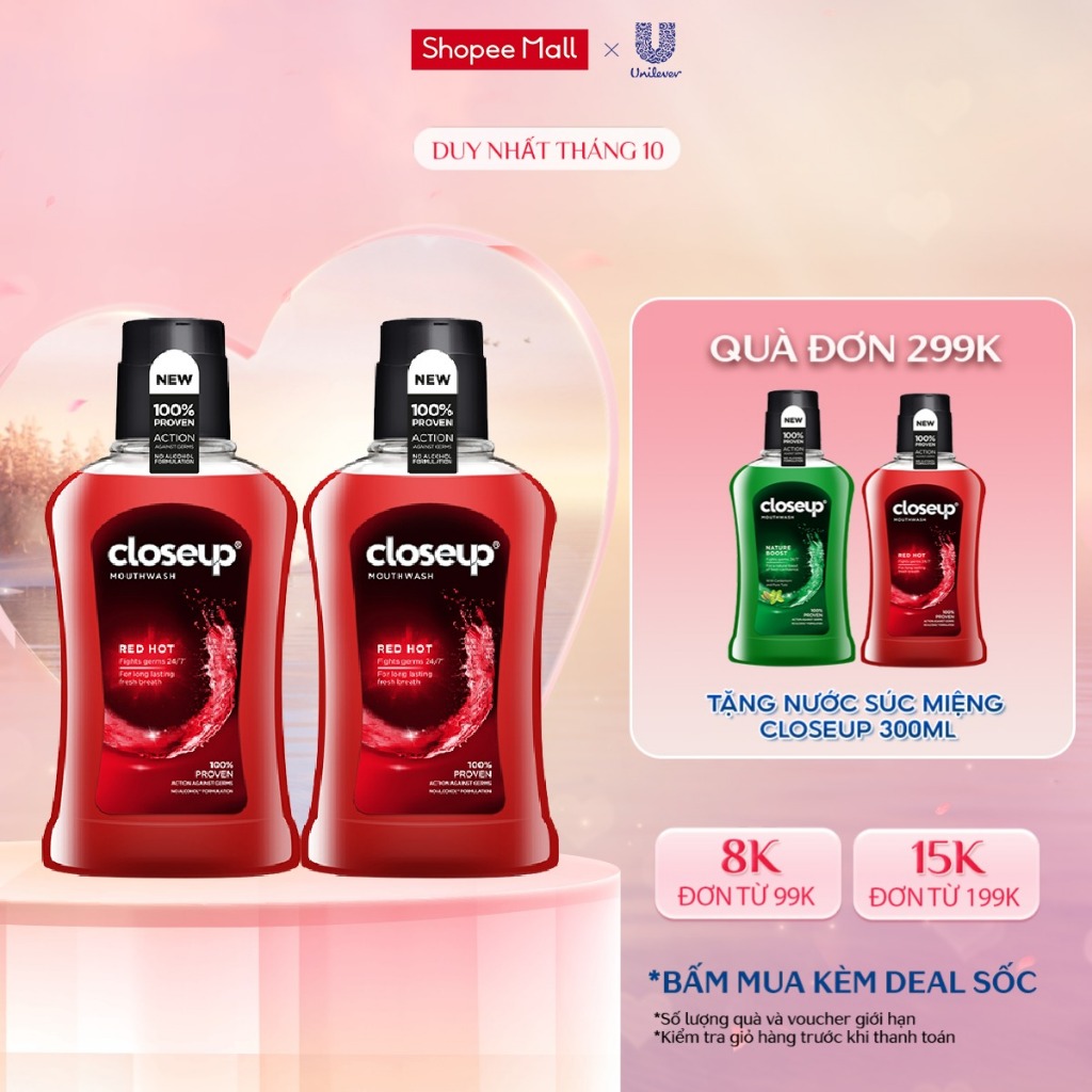 Combo 2 nước súc miệng CloseUp Red Hot (300mlx2)