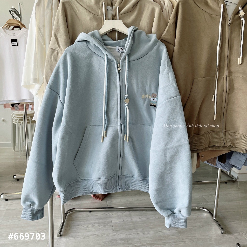 Khoác da cá thêu gấu Ambler 669703