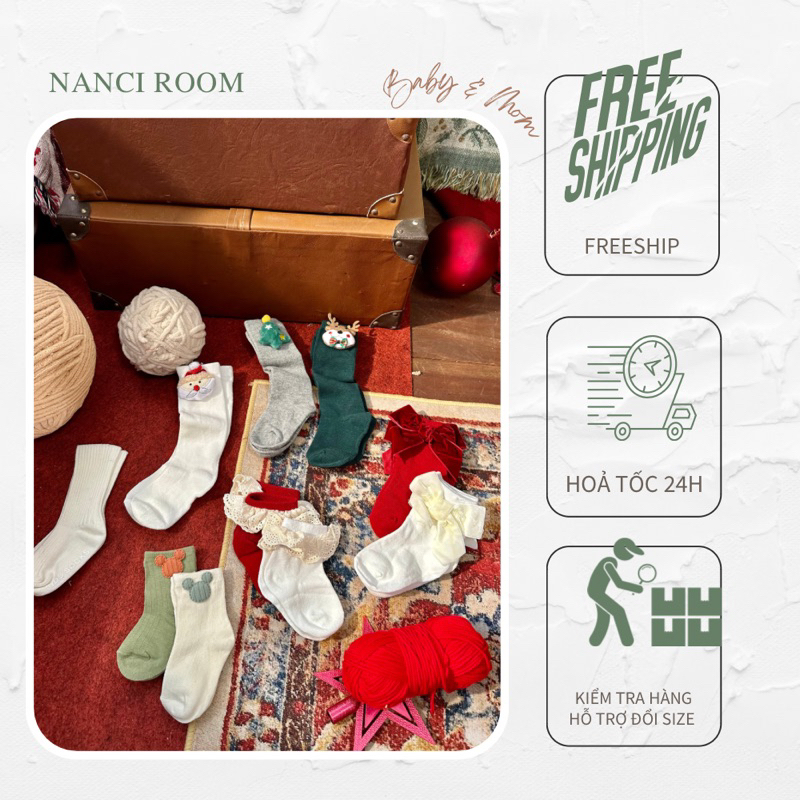 Vớ Xmas hohoho em bé Nanci room