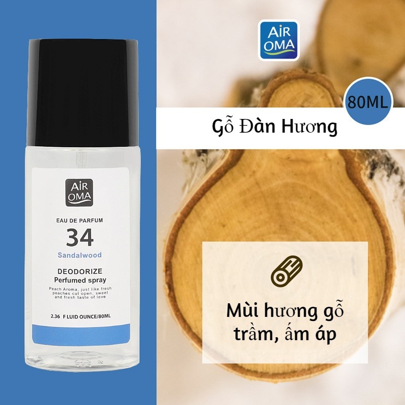 Xịt Thơm Quần Áo Air Oma Nước Hoa Dung Tích 80ml Nhẹ Nhàng Thanh Lịch, Nước Hoa Xịt Quần Áo Thơm Lâu Tươi Mát Cả Ngày.
