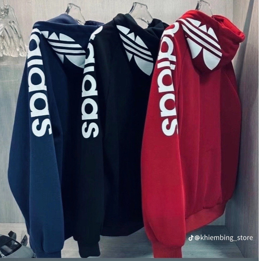 Áo Khoác Hoodie adi.das Họa Tiết INn Chữ Sắc Nét , Áo Hoodie khóa Chất Liệu Vải Nỉ Bông Dày Dặn Có Mũ