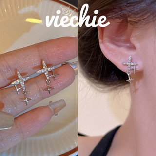 Khuyên tai bông tai ngôi sao 4 cánh tòn ten lấp lánh Viechie E158