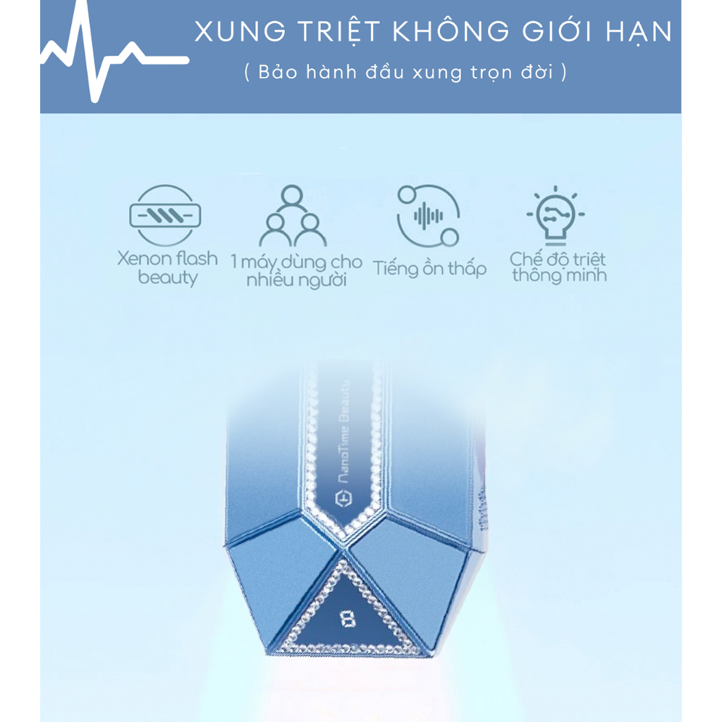 Máy triệt lông trẻ hóa da công nghệ IPL đá sapphire lạnh Nanotime B65pro bàn Diamond của nhà HT Beauty, triệt vĩnh viễn