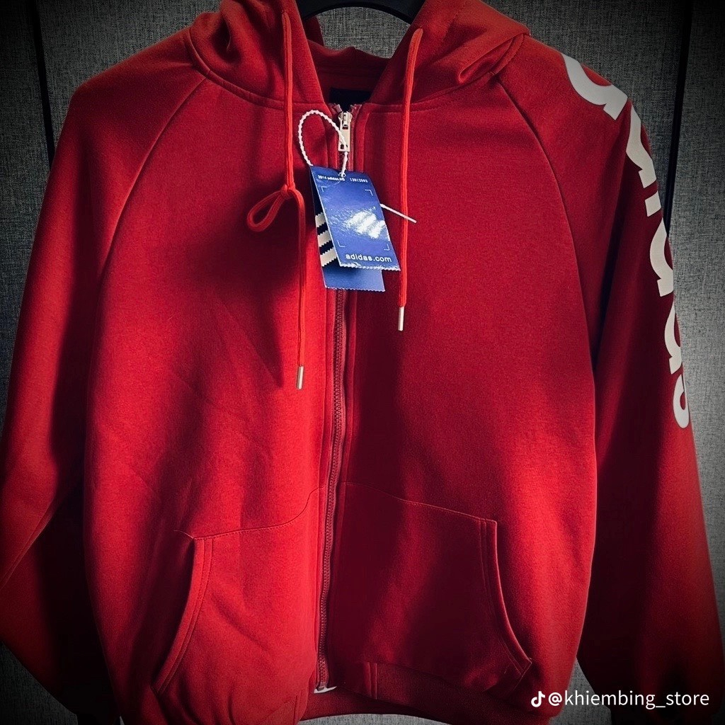 Áo Khoác Hoodie adi.das Họa Tiết INn Chữ Sắc Nét , Áo Hoodie khóa Chất Liệu Vải Nỉ Bông Dày Dặn Có Mũ