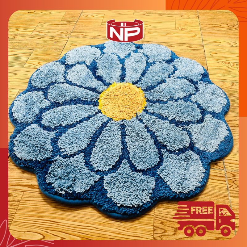 THẢM LAU CHÂN CHÙI CHÂN HÌNH BÔNG CÚC CHỐNG TRƯỢT KÍCH THƯỚC 50x50 60x60