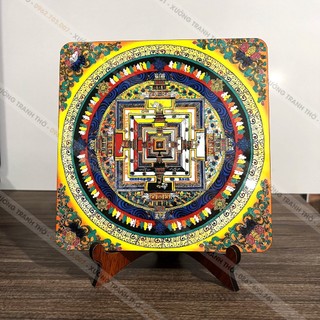 Tranh Kalachakra Mandala để bàn BẰNG GỖ , đơn giản đẹp mắt