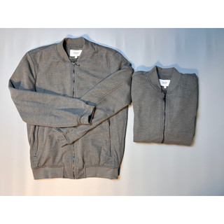 Áo khoác bomber nỉ tổ ong celio màu xám dáng basic
