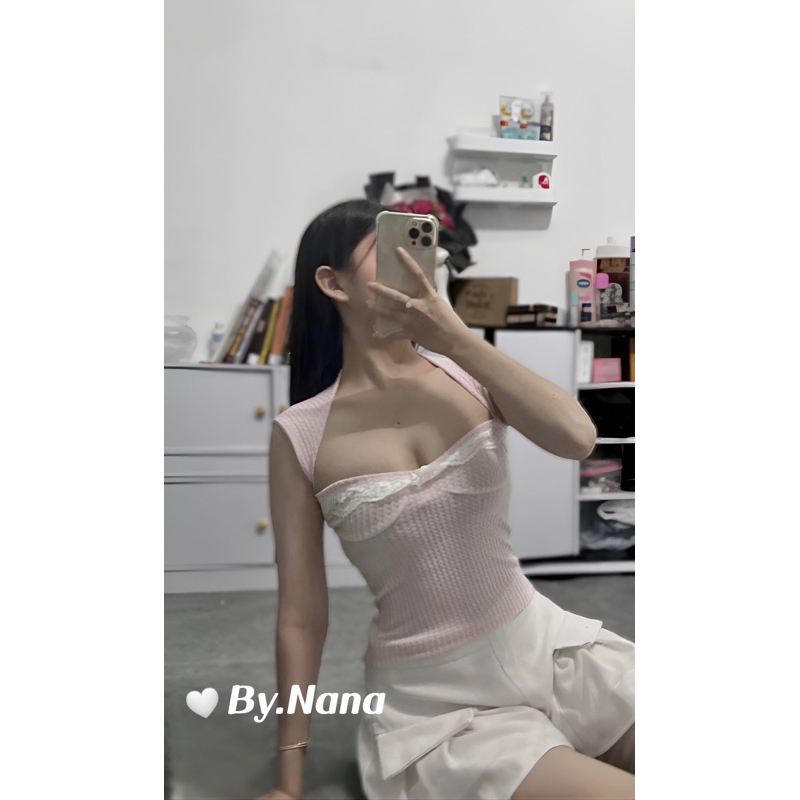 Áo cánh tiên đính nơ viền ren dễ thương Nana