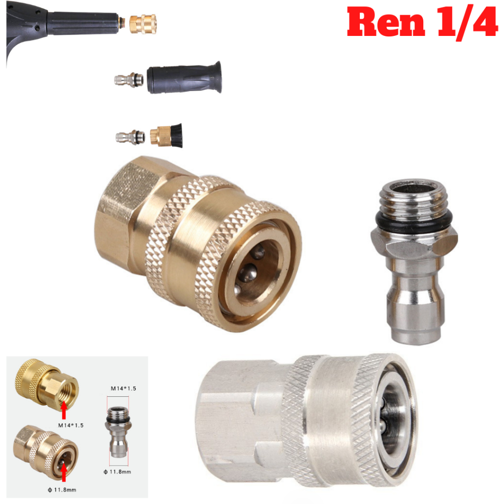 Bộ Khớp Nối Nhanh Ren 14 14mm Cho Máy Rửa Xe (Đực Cái Có Lẻ)