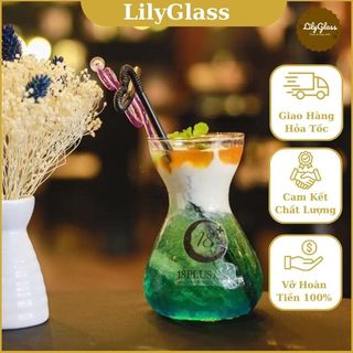 Ly thủy tinh 350ml miệng loe uống sinh tố - lọ hoa thủy tinh