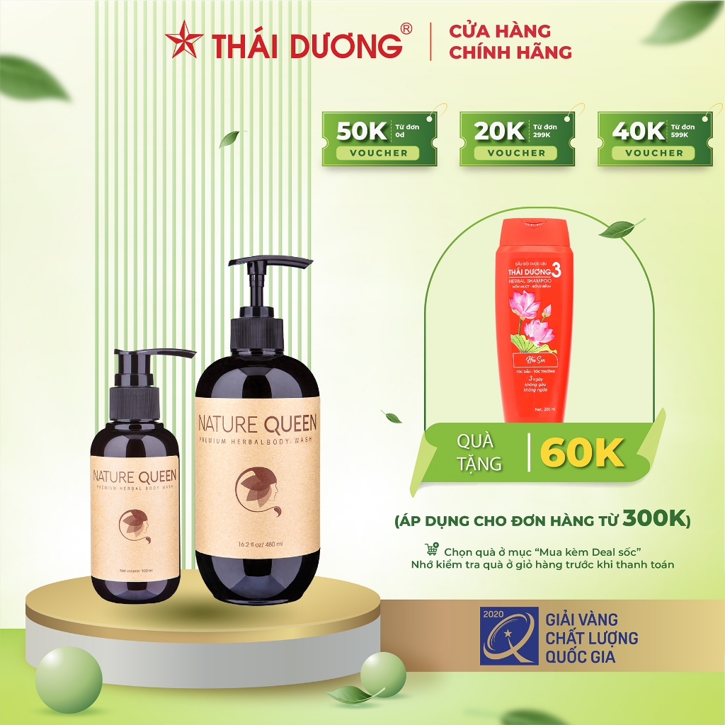 Sữa tắm thảo dược Nature Queen 100ml,480ml - Sao Thái Dương