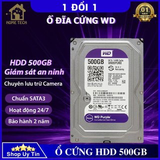 Ổ cứng HDD WD Tím 500GB Sata 3 Cho Đầu Ghi Camera, Máy tính để bàn chất lượng cao bảo hành 2 năm