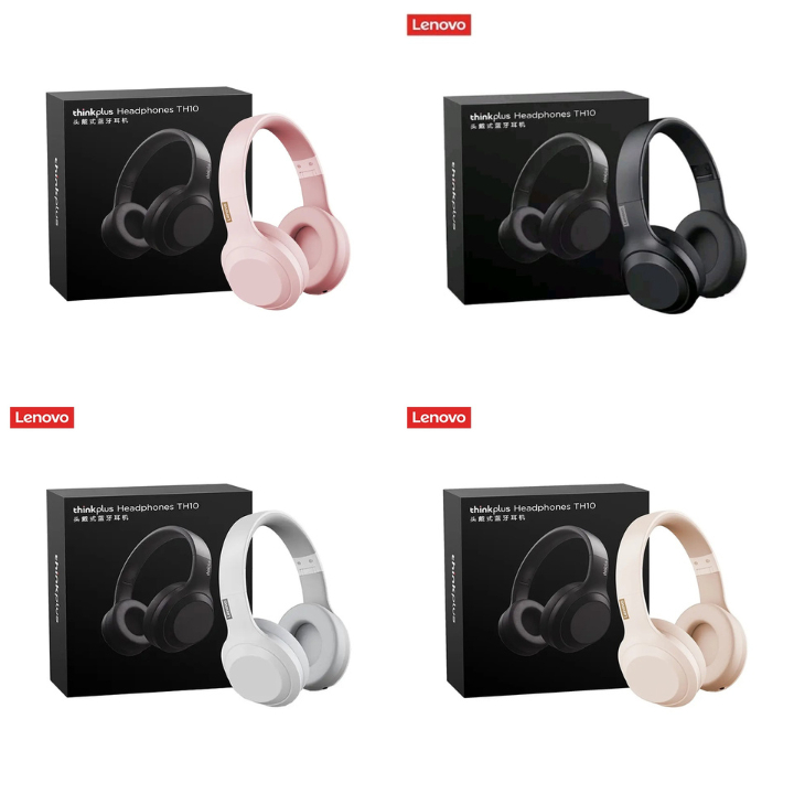 Tai Nghe Bluetooth Chụp Tai Lenovo TH10-Âm Thanh Nổi Giảm Ồn-Chống Thấm Nước-Có Mic Thích Hợp Cho I.OS Android PC