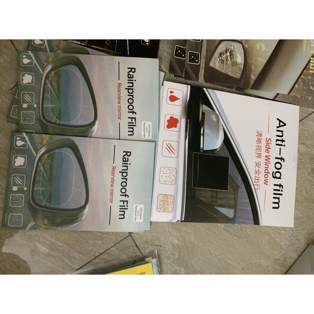 Combo 2 miếng dán nano gương ô tô chống đọng nước hình Oval